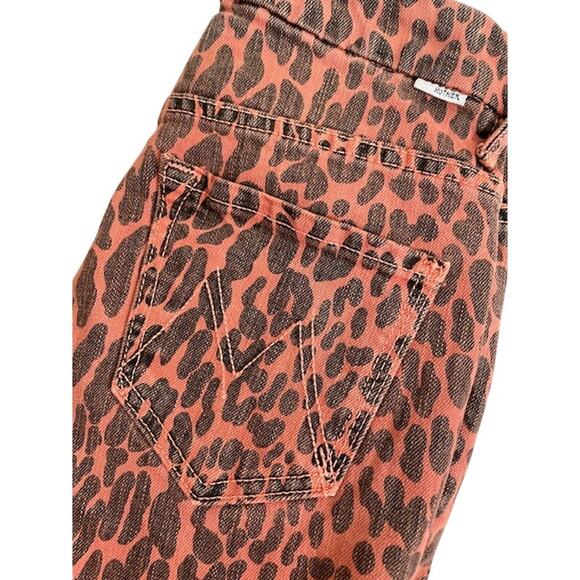 MOTHER Looker ankle fray slim skinny punk Animal Attraction leopard print red - Picture 14 of 16